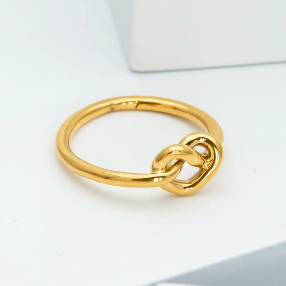 Kate Spade Polished Gold Plate Loves Me Knot Ring Size 7