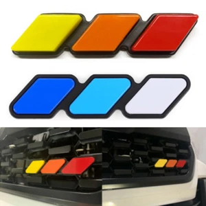 Tri-color 3 Grille Badge EMBLEM EOA For Toyota Tacoma 4Runner Tundra FJ etc #RED - Foto 1 di 13