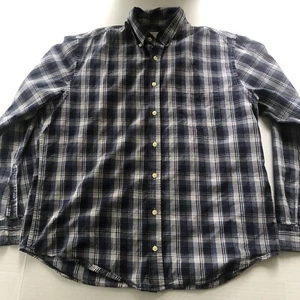 Merona Blue Plaid Button Up Shirt Men’s Sz XL A2681 - Picture 1 of 4