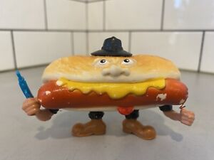 Vintage 1988 Food Fighters Mean Weener Hot Dog Mattel Action Figure 
