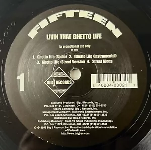 Fifteen - Livin That Ghetto Life - US 1998 12” Promo Sampler Unplayed Vinyl - NM - Picture 1 of 7