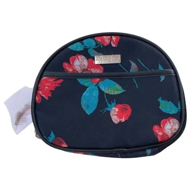 Nuevo Bolso de Maquillaje Jessica Simpson Viaje Negro Rojo Floral Llevar en la Costa Oeste Foto 1 de 4