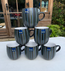 6 x DENBY JET STRIPE MUGS - BRAND NEW WITH LABELS