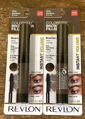 Revlon ColorStay Eyebrow Color, Grey Brown 304 Instant Volume  2-in-1 Brush - Image 1 of 4
