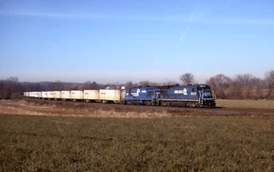 Original Slide: Conrail B36-7 5032 + 5018 Action with RoadRailer Train - Picture 1 of 1