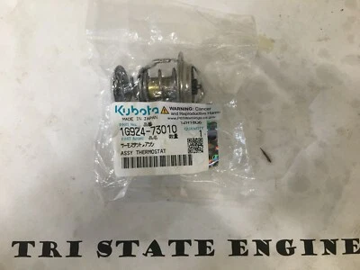 Genuine OEM Kubota Thermostat w/Gasket 1G924-73010 for D1703 D1803 V2203 V2403 - Image 1 of 2