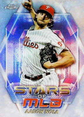 2023 Topps Update CHROME STARS OF MLB SMLBC-86 AARON NOLA PHILADELPHIA PHILLIES - Image 1 of 2