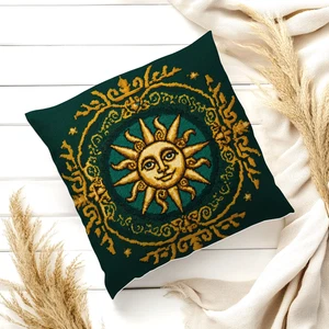 whimsigoth Sonne und Mond Kissenhülle, Sonne und Mond Kissen Salamander Graphix Vintage - Bild 1 von 2