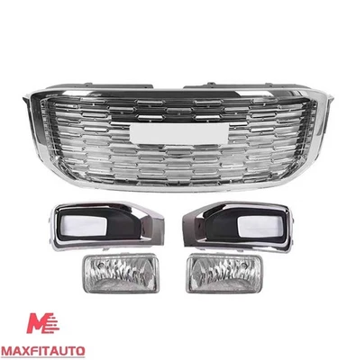 For GMC Yukon XL 2015-20 Front Grille DL-Style Chrome Fog Light W/Bezels 5PCS - Изображение 1 из 4