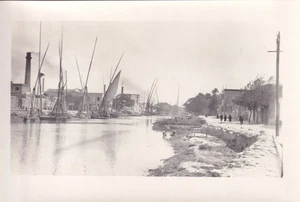 Rare 4x6 1920s Photo Holy Land Egypt Cairo NILE RIVER Boat Ship Port Rare - Picture 1 of 6