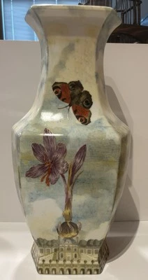 Jarrón real grande de doble cara floral JOHN DERIAN Tozai Home palacio francés RARO Foto 1 de 4