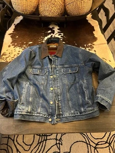 Vtg Woolrich Denim Wool Blanket Lined Jean Jacket Mens XL Deadstock - Picture 1 of 11