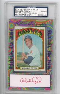 2016 HA Originals, 1970s Orlando Cepeda Signed PSA Mint 9 - Picture 1 of 2