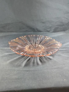 8" Vintage Anchor Hocking gekräuselt rosa Vertiefung Glas Bonboniere/Schüssel 1930er  - Bild 1 von 7