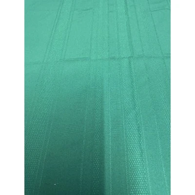 82x60 Rectangular Table Cloth Green Polyester Blend Textured Stripe Pattern - Image 1 of 2