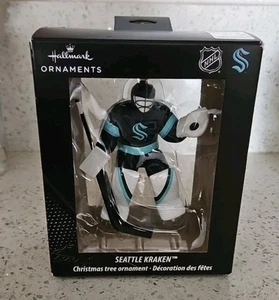 Hallmark Seattle Kraken Goalie NHL Hockey Black Box Ornament NIB NEW - Picture 1 of 3
