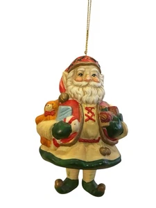 Vintage Santa Claus Elf Ornament Christmas 5" Figurine Ceramic Moving Legs - Picture 1 of 4