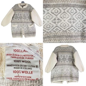 HILDA LTD Women’s 100% Wool Cardigan Sweater Size Large Oversized Iceland - Picture 1 of 14