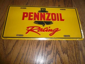 PENNZOIL RACING 3D EMBOSSED METAL CAR NOVELTY LICENSE PLATE - Picture 1 of 2