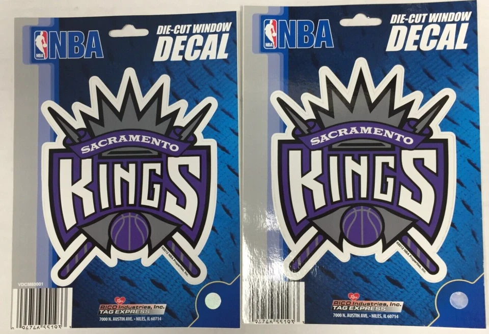 Sacramento Kings 4.5" x 5.5" NBA Rico Industries Die Cut Vinyl Decal SET of 2 - Image 1 of 1