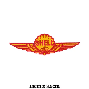 Shell wings gasoline motor oil Iron Sew on Embroidered Patch - Foto 1 di 1