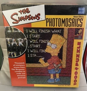 NEW The Simpsons Photomosaics 1000 Piece Jigsaw Puzzle Bart Detention Blue Opal - Picture 1 of 2