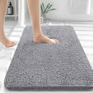 Bathroom Rugs 30x20, Extra Soft Absorbent Chenille Bath Rugs, Rubber Backing - Picture 1 of 7