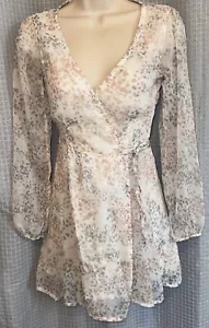 ABERCROMBIE & FITCH LADIES WRP TOP XXS. PINK & WHITE GREAT SWIMSUIT COVER VGC T - Picture 1 of 3