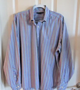Camicia Tommy Hilfiger uomo bottoni davanti manica lunga bianca blu a quadri 17 34/35 XL - Foto 1 di 4