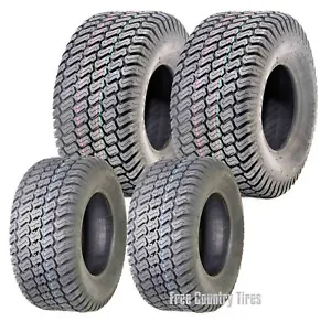 Set of 4 New Lawn Mower Turf Tires 15x6-6 Front & 18x9.5-8 Rear /4PR - Picture 1 of 1