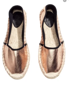 Alpargatas H&M cobre metálico bast zapatos de verano sandalias zapatos de playa talla 41 - Imagen 1 de 12