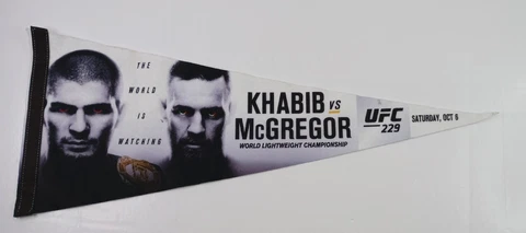 Khabib Nurmagomedov Conor McGregor UFC 229 Original Wincraft 12x30" Pennant Flag Cover