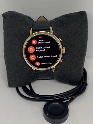 Fossil Venture HR Gen 4 FTW6020 Women Black Leather Digital Sport Smartwatch - Image 1 of 4