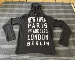 Aeropostale Hoodie Womens Medium Black New York Casual Pullover Sweatshirt - Picture 1 of 11