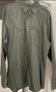 Van Heusen Men's Dress Shirt Regular Fit Stain Shield Stretch Black - Picture 1 of 3