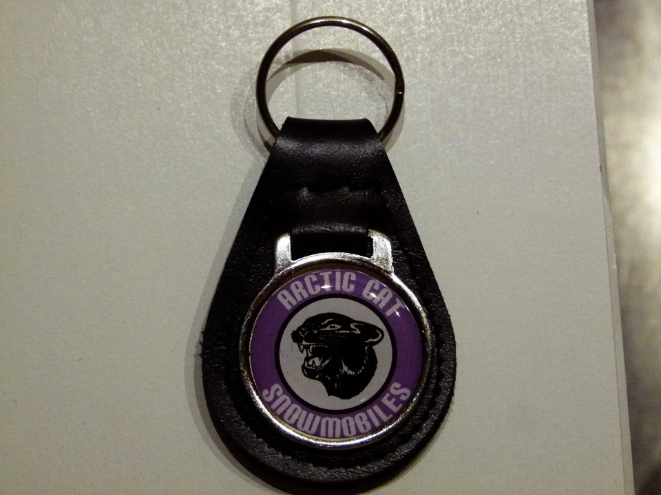 Reproduction Arctic Cat Snowmobile Purple Medallion Leather Keychain (081)