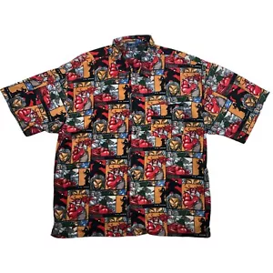 Vintage Lyrics Apparel Rap Hip Hop Black Super Hero Comic Button Down Shirt XXL - Picture 1 of 7
