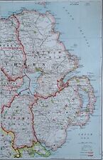 1922 large map of Ireland North. 101 years old. Antique. Down, Antrim, Belfast.