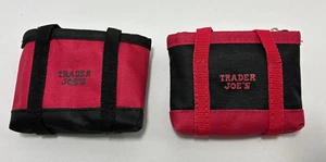 2 PACK TRADER JOE'S Red & Black Micro Tote Shopping Bags Mini - Picture 1 of 4