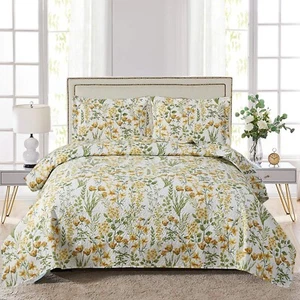 Floral Quilt Sets King Size Reversible Countryside Bedspread Coverlets Lightw... - Picture 1 of 7