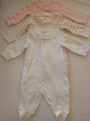 亚马逊 新生儿 婴儿 睡衣 女婴 脚 睡衣 棉 3 件套  — 第 1/4 张图片