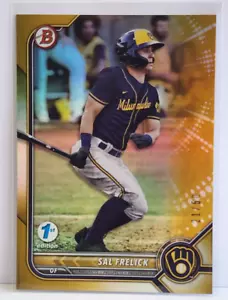 2022 Bowman 1st Edition Sal Frelick Gold Foil /50 #BPPF-149 Brewers - Picture 1 of 2