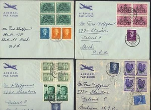 NETHERLANDS 1940 50's COLLECTION OF 10 COMMERCIAL COVERS W/ BLOCKS OF 4 ALL DIFF - Picture 1 of 3