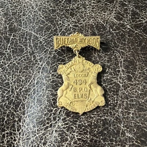 Antique BPOE Order of Elks LODGE Pin Badge MEDAL Buffalo New York 1905 494 - Picture 1 of 3