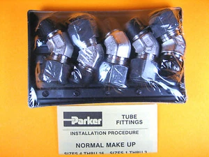 Parker -  8-6 VBZ-SS -  SS Male 45° Elbow, 1/2" (Box of 5) - Picture 1 of 7