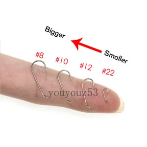 50/100pcs Fly Fishing Hooks Dry Fly Tying Hook High Carbon Steel Nymph Hooks - Picture 1 of 16
