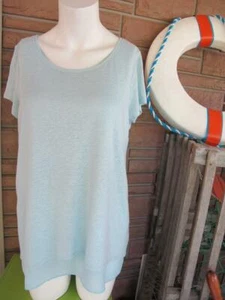 LUCKY BRAND lined TOP shirt Women Top Sz M 3/4 cap sleeve wrap back High Low hem - Imagen 1 de 5