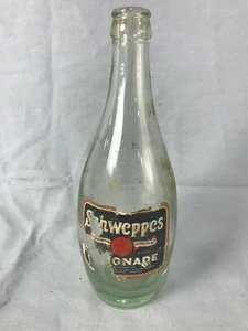 Vintage Embossed Text Clear SCHWEPPES LEMONADE BOTTLE Australia Glass Bottle B - Picture 1 of 5