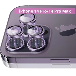 iPhone 14 Pro/Pro Max Camera Lens Protector 3 Pack Aluminum Glass Shield - Picture 1 of 9