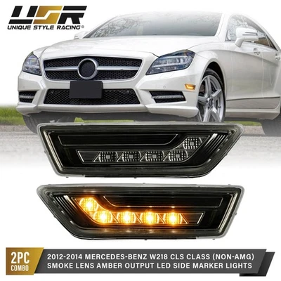 Amber LED Smoke Side Marker Lights For 2012-14 Mercedes Benz W218 CLS 550 Class - Image 1 of 4